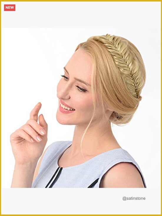 Wide Fishtail 2 Strands Synthetic Hair Braided Headband Chunky Plaited Braids